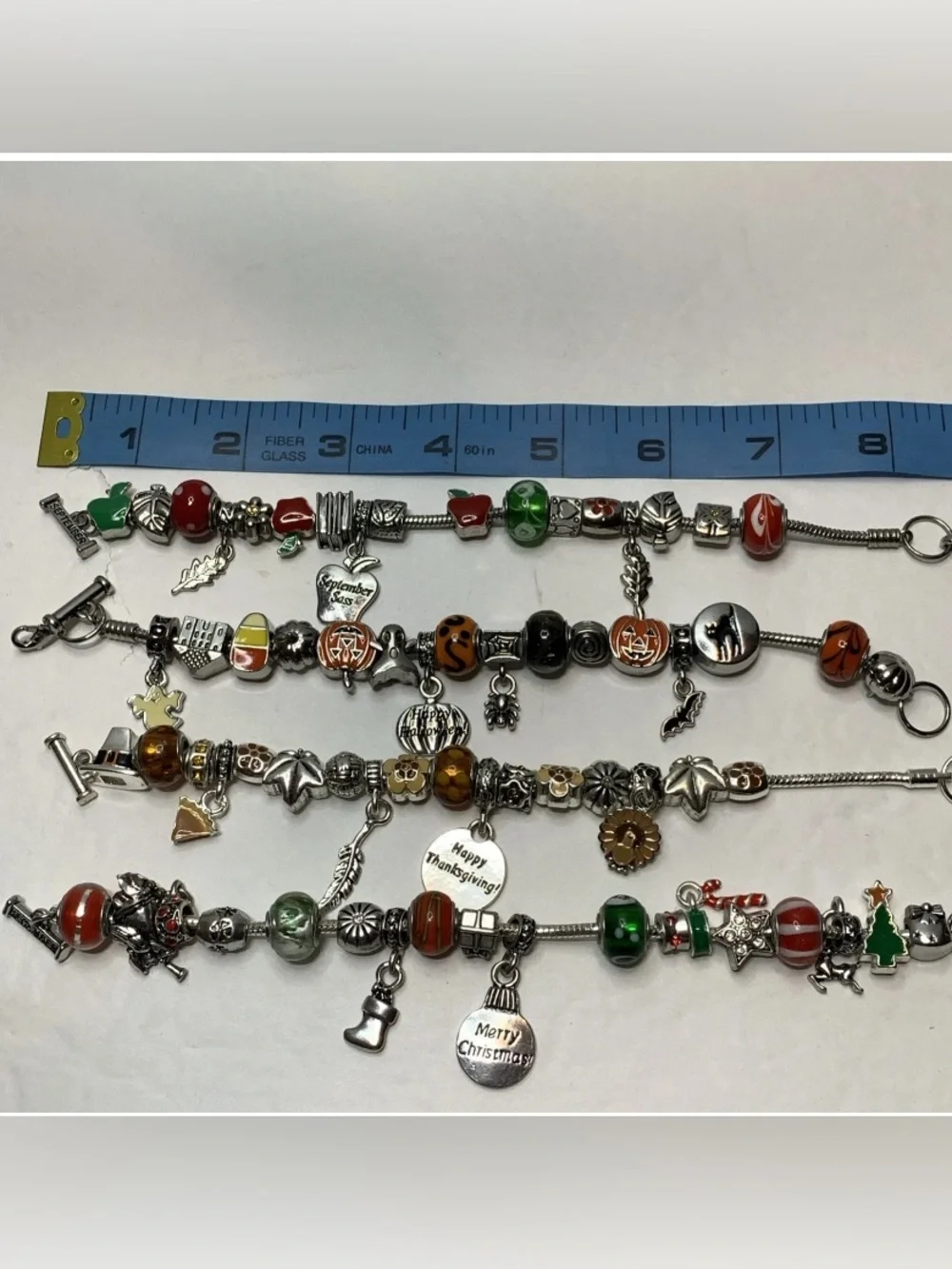 Retro Willabee and Ward Month Charm Bracelets Lot Sept Oct Nov Dec